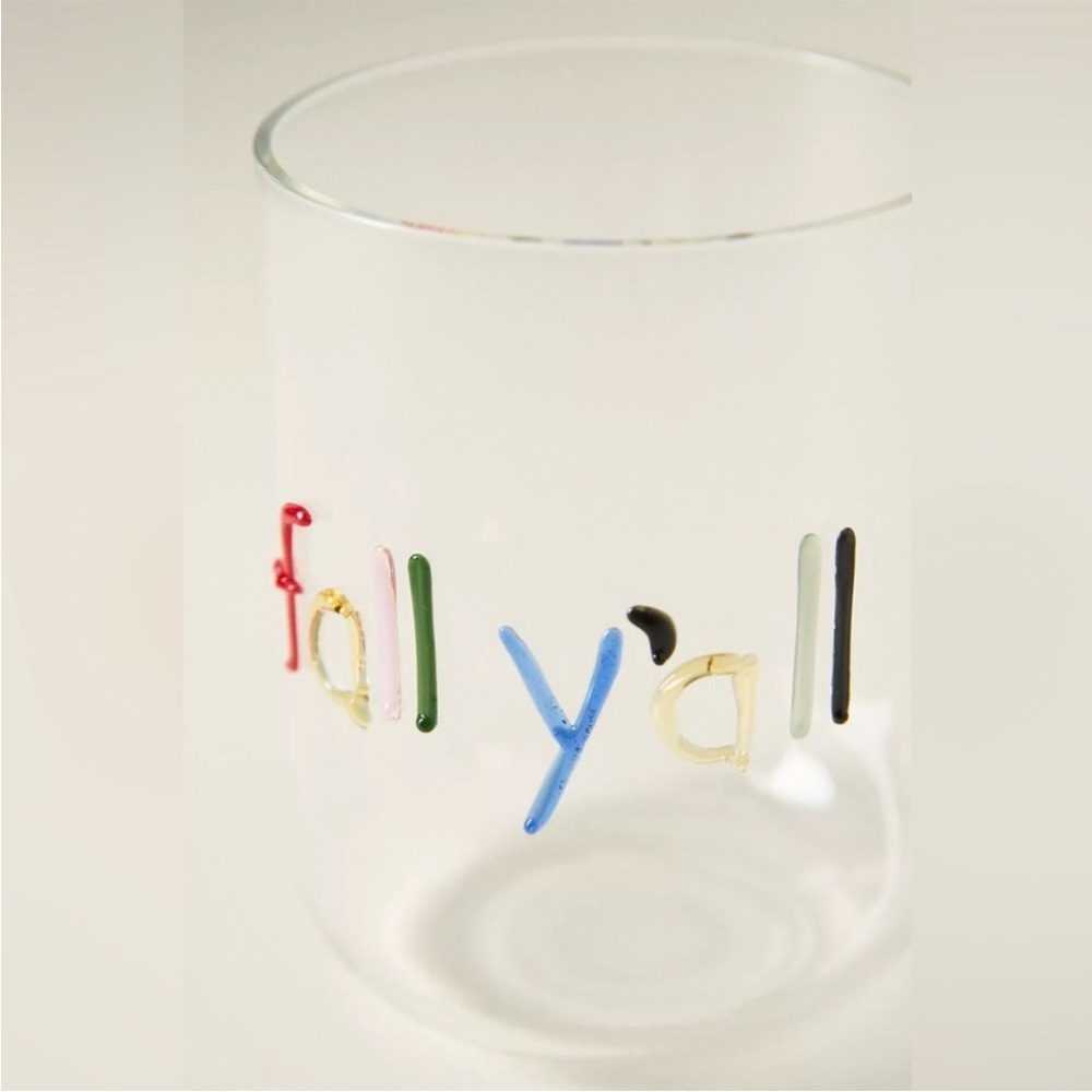 Anthropologie Love Notes Juice Glass - Fall Yall